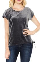 Women's Vince Camuto Side Tie Velour Top, Size - Grey