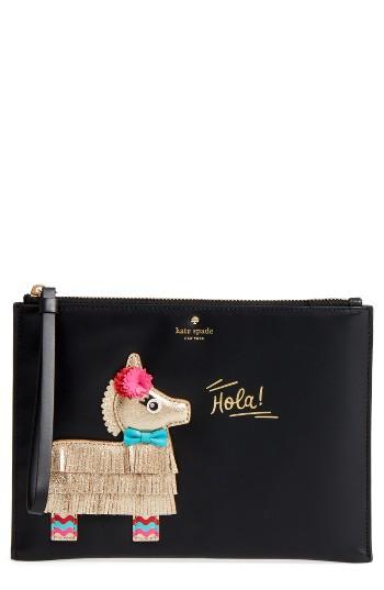 Kate Spade New York Pinata Applique Medium Bella Pouch - Black