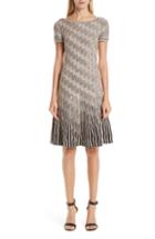 Women's St. John Collection Inlaid Sequin Trellis Fit & Flare Dress - Black