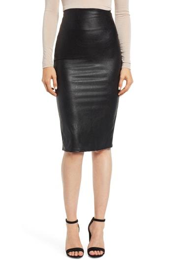 Women's Commando Faux Leather Midi Skirt - Black