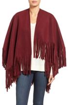 Women's La Fiorentina Fringe Fleece Wrap, Size - Red