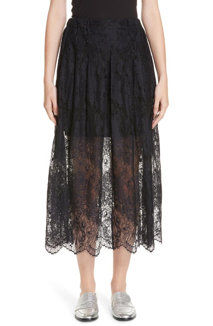Women's Roseanna Leylight Lace Midi Skirt Us / 36 Fr - Blue