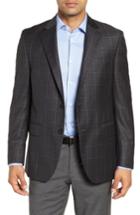 Men's Peter Millar Hyperlight Classic Fit Plaid Wool Sport Coat L - Grey