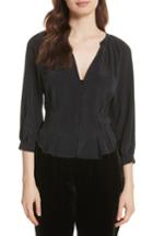 Women's Joie Bitina Silk Top, Size - Black