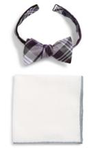 Men's The Tie Bar Crystal Wave Bow Tie & Pocket Square Box Set, Size - Purple
