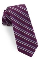Men's Ted Baker London Striped Silk Tie, Size - Red
