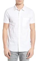 Men's French Connection Slim Fit Short Sleeve Sport Shirt - White