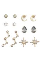 Women's Bp. Set Of 6 Moon & Star Stud Earrings