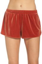 Women's Madewell Velvet Pajama Shorts, Size - Red