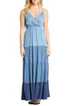 Women's Karen Kane Tiered Chambray Maxi Dress - Blue