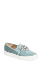Women's Badgley Mischka Barre Crystal Embellished Slip-on Sneaker M - Blue