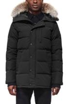 Men's Canada Goose Carson Slim Fit Hooded Down Parka With Genuine Coyote Fur Trim - Black