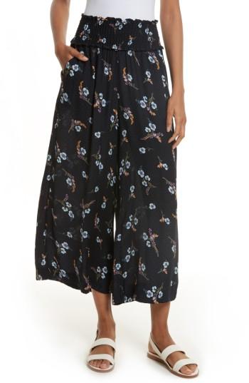 Women's Rebecca Taylor Natalie Fleur Wide Leg Crop Silk Pants