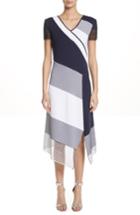 Women's St. John Collection Colorblock Tech Knit Dress - White