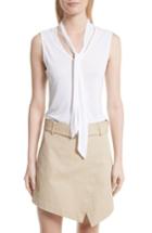 Women's Frame Sleeveless Tie Neck Blouse - White