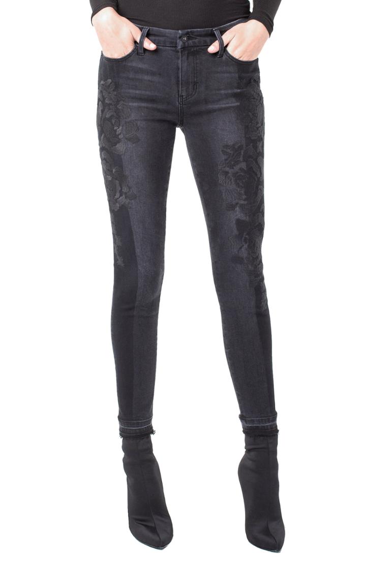 Women's Lvpl By Liverpool Kaden Embroidered Release Hem Ankle Jeans