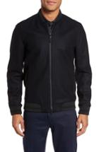 Men's Ted Baker London Freddy Wool Blend Bomber Jacket (s) - Blue