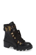 Women's Alice + Olivia Havis Moto Combat Boot M - Black