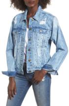 Women's Tinsel Star & Stud Denim Jacket - Blue