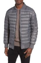 Men's Schott Nyc Reversible Down Bomber Jacket, Size - Grey
