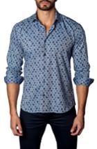 Men's Jared Lang Trim Fit Paisley Sport Shirt, Size - Blue