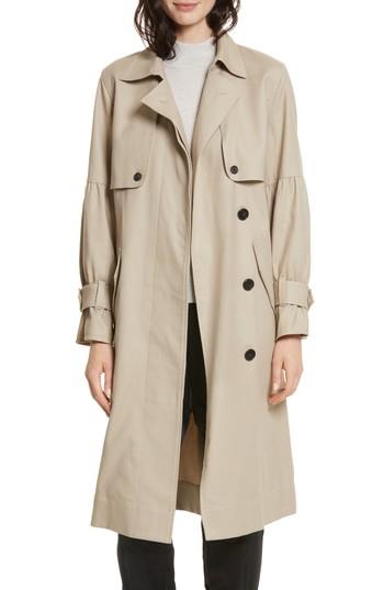 Women's Joie Alwena Cotton Trench Coat - Beige
