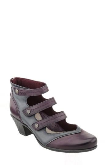 Women's Earth 'serano' Triple Mary Jane Strap Bootie .5 M - Purple