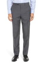 Men's John W. Nordstrom Torino Traditional Fit Flat Front Plaid Wool Trousers - Grey