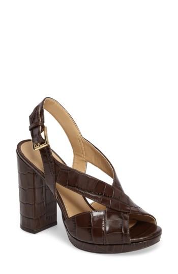 Women's Michael Michael Kors Becky Cross Strap Sandal M - Brown