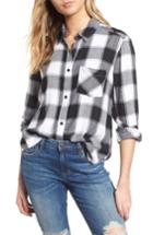 Women's Bp. Plaid Shirt, Size - Black