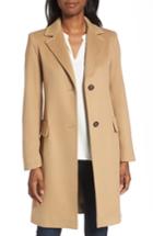Petite Women's Fleurette Modern Reefer Coat P - Beige