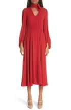 Women's Co Tie Neck Crepe Dress - Red