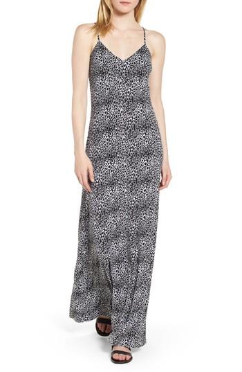 Women's Michael Michael Kors Wavy Leopard Print Tank Maxi Dress - Black