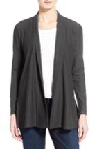 Women's Eileen Fisher Jersey Knit Straight Cut Long Cardigan, Size - Grey
