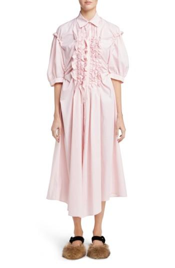 Women's Simone Rocha Stripe Frill Shirtdress Us / 6 Uk - Pink