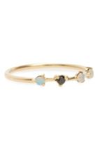 Women's Wwake 'counting Collection - Four-step' Opal & Black Diamond Ring