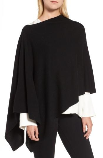 Women's Halogen Convertible Cashmere Poncho, Size - Black