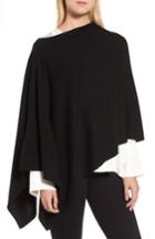 Women's Halogen Convertible Cashmere Poncho, Size - Black