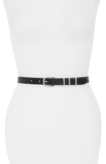 Women's Rag & Bone 'jet' Skinny Leather Belt - Black