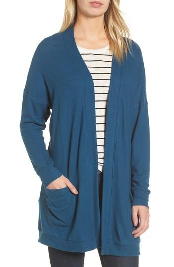 Women's Gibson Cozy Fleece Cardigan, Size Regular - Blue