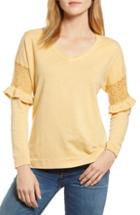 Women's Wit & Wisdom Lace Inset V-neck Top