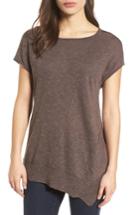 Women's Eileen Fisher Cap Sleeve Organic Linen & Cotton Scoop Neck Top - Grey
