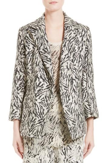 Women's Victor Alfaro Metallic Zebra Jacquard Jacket