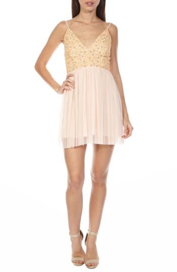 Women's Lace & Beads Irina Embellished Chiffon Dress - Pink