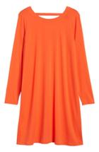 Women's Eileen Fisher V-back Stretch Tencel Shift Dress, Size - Red