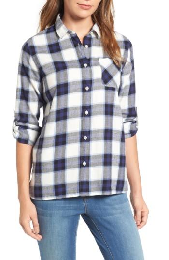Women's Barbour Headland Check Roll Sleeve Shirt Us / 8 Uk - Blue