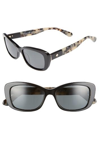 Women's Kate Spade New York Claretta 53mm Polarized Sunglasses - Black Havana