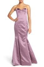 Women's Hayley Paige Occasions Strapless Satin Trumpet Gown - Purple