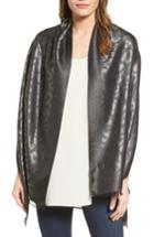 Women's Badgley Mischka Ocelot Jacquard Wrap, Size - Black
