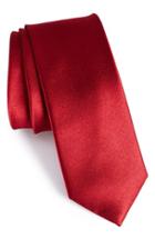 Men's The Tie Bar Solid Silk Skinny Tie, Size - Red